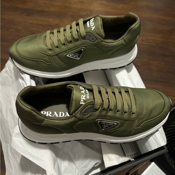 Prada Olive Green Men's Sneakers - Picture 2 of 2